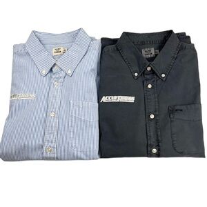 Flint and Tinder Classic Fit Branded Cotton Stretch Shirts L Pinstripe and Gray